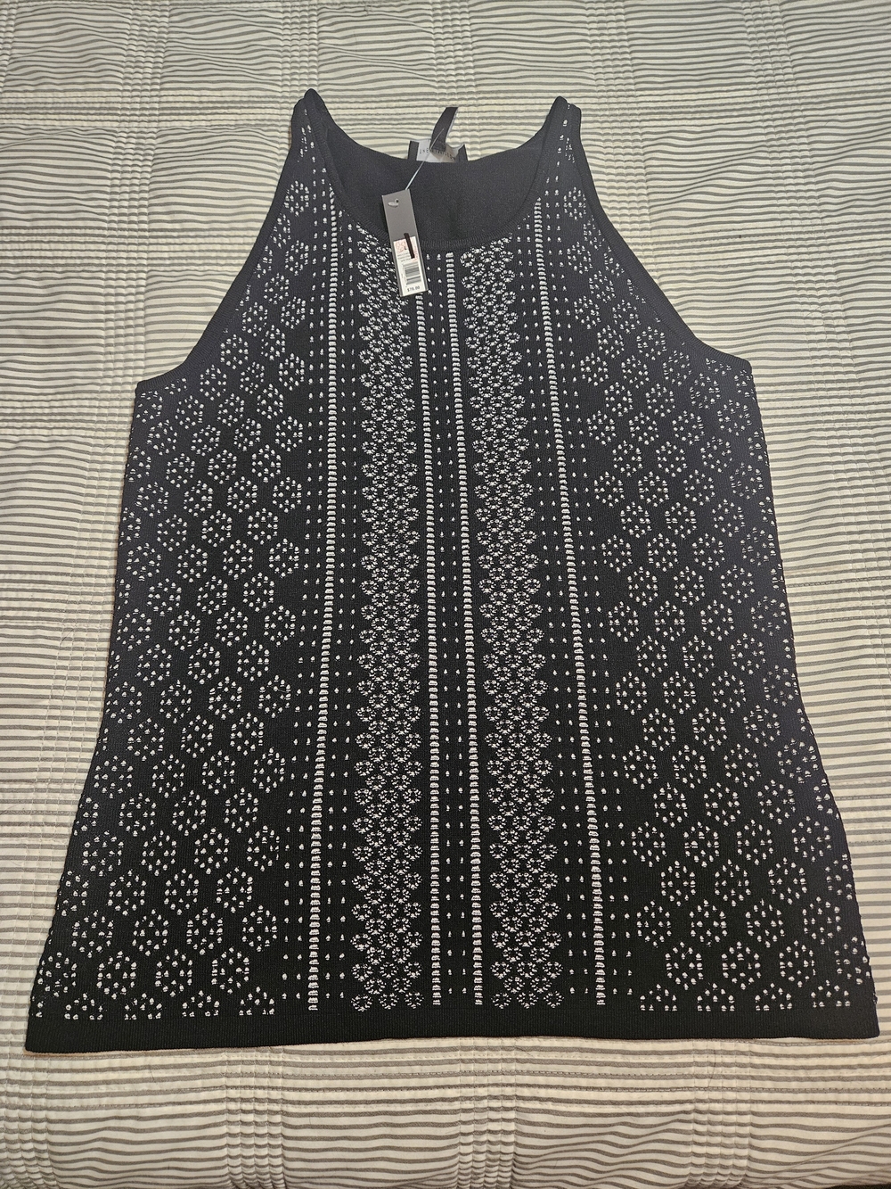 NWT The Limited Black Knit Eyelet-Pattern Tank